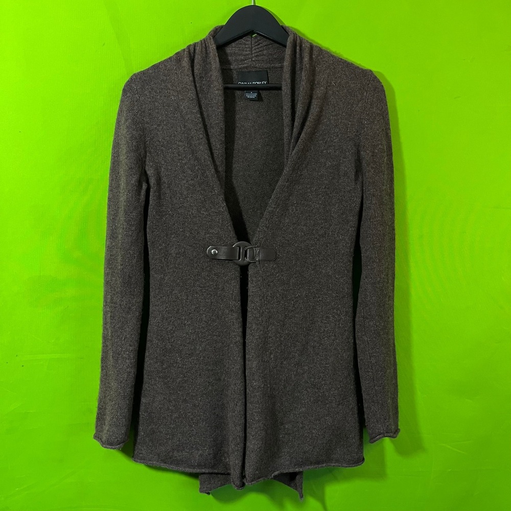 Cynthia Rowley 100% Cashmere Cardigan Sweater Brown‎ Buckle Closure Small